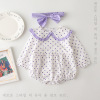 men and women Infants one-piece garment Spring 2020 Newborn Long sleeve Climbing clothes baby Dot Doll collar Romper men and women Infants one-piece garment Spring 2020 Newborn Long sleeve Climbing clothes baby Dot Doll collar Romper
