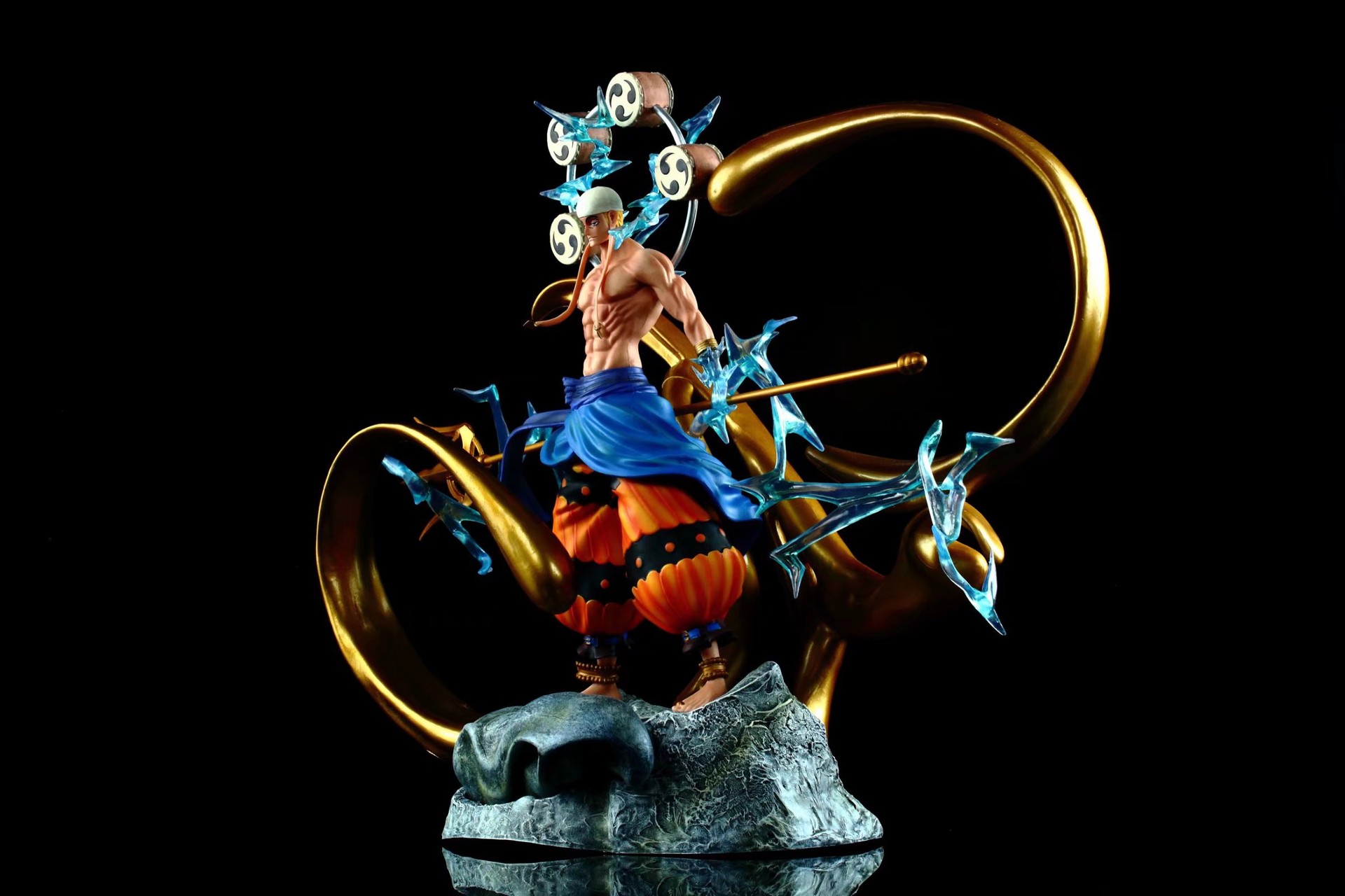 海贼王gk zn稚嫩 雷神艾尼路 双头雕 超大型 手办 模型 雕像 摆件