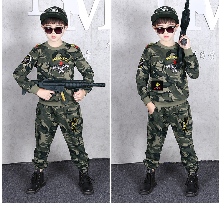 儿童迷彩服套装特种兵警服军人军装男童小孩军训衣服秋装春秋款