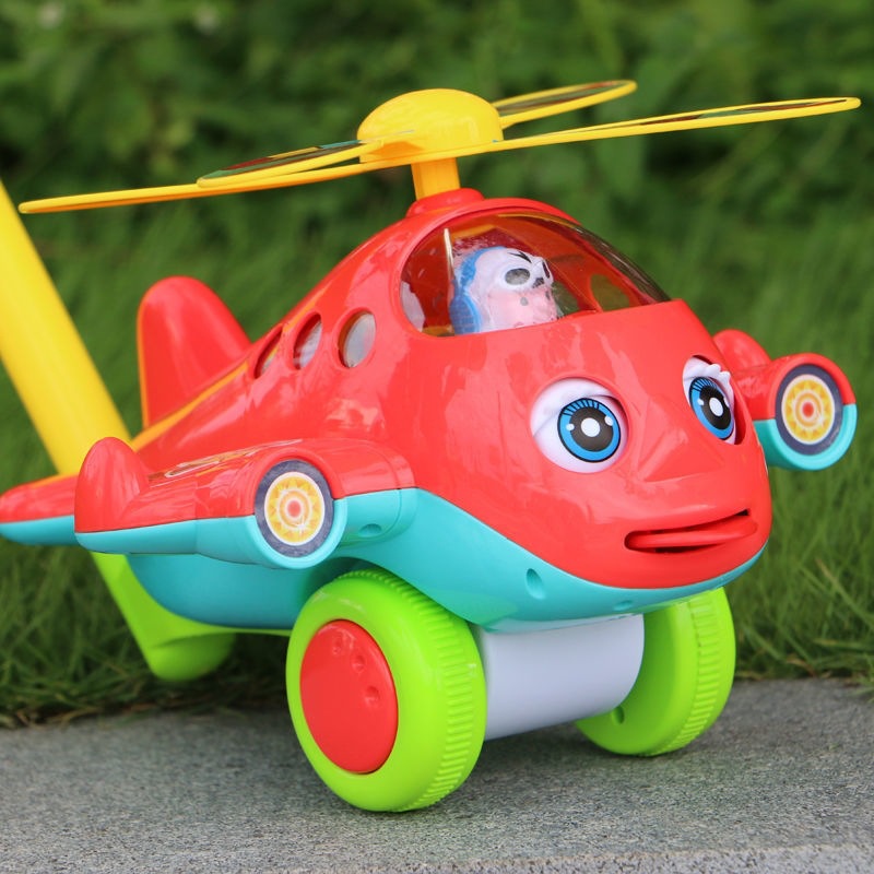 宝宝学步推车木质单杆推推乐1-2-3岁儿童手推玩具一岁半助学推车