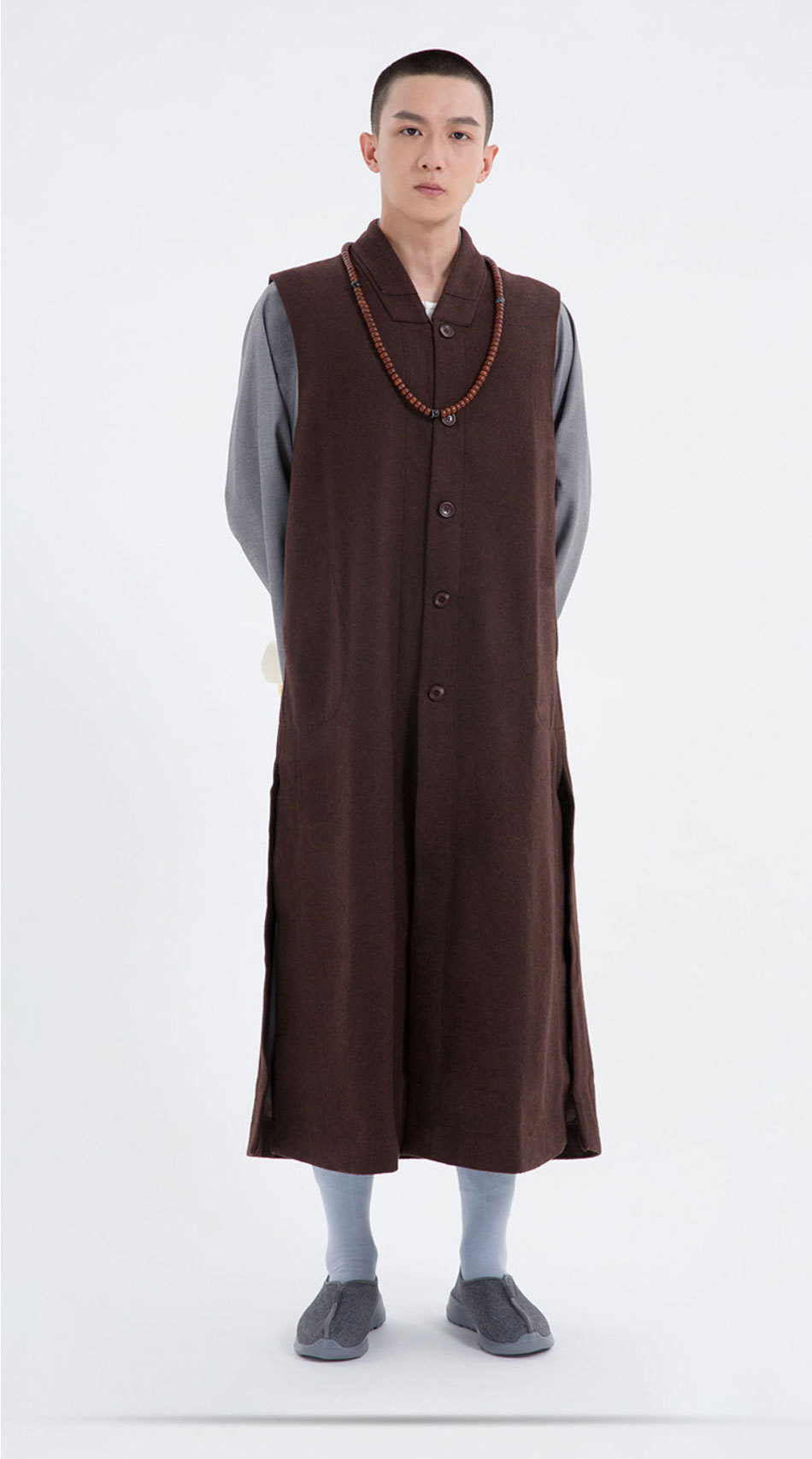 僧服僧衣棉衣棉僧鞋棉袄妙庄严冬款中披风马甲坎肩呢料长伽兰褂