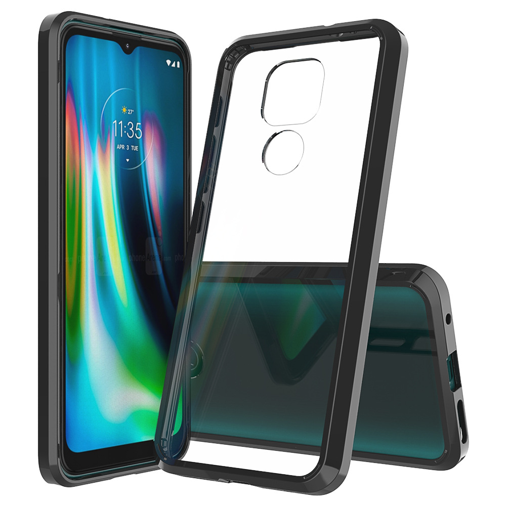 适用于moto g9 play亚克力防刮花手机壳透明tpu防震保护套
