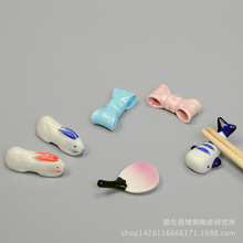 日用陶瓷餐具 时尚创意 zakka杂货 樱花筷子架 家居摆件猫筷子