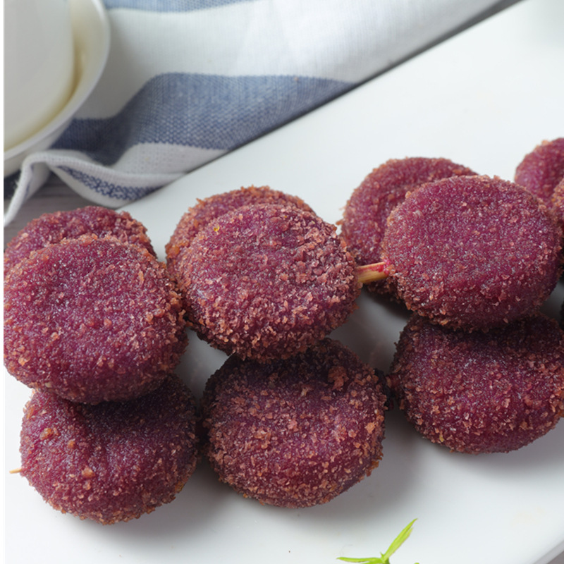 南瓜饼串素菜串紫薯饼串烧烤南瓜饼甜品点心南瓜球果蔬串油炸小吃