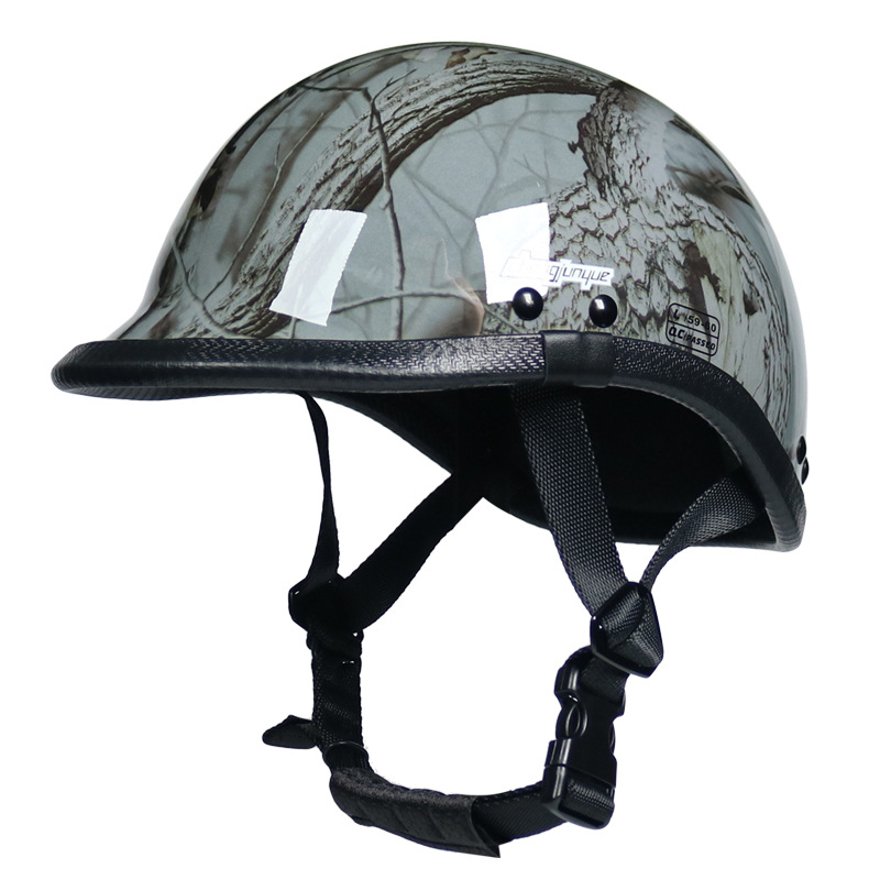 个性复古头盔摩托车太子盔成人男女通用款电动车摩托骑行头盔