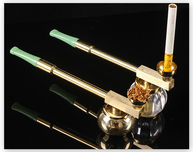 酷爷黄铜水烟壶水烟袋旱烟袋过滤老式水烟枪旱烟杆两用型ky108