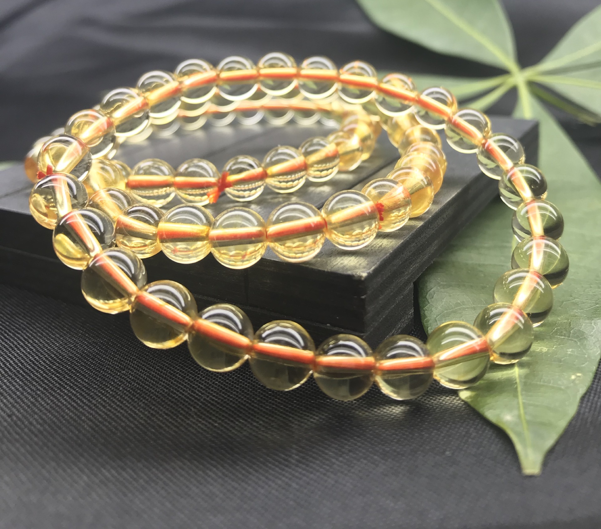 晶宝饰 天然巴西黄水晶手链单圈正品风水黄晶批发旺财助事业手串