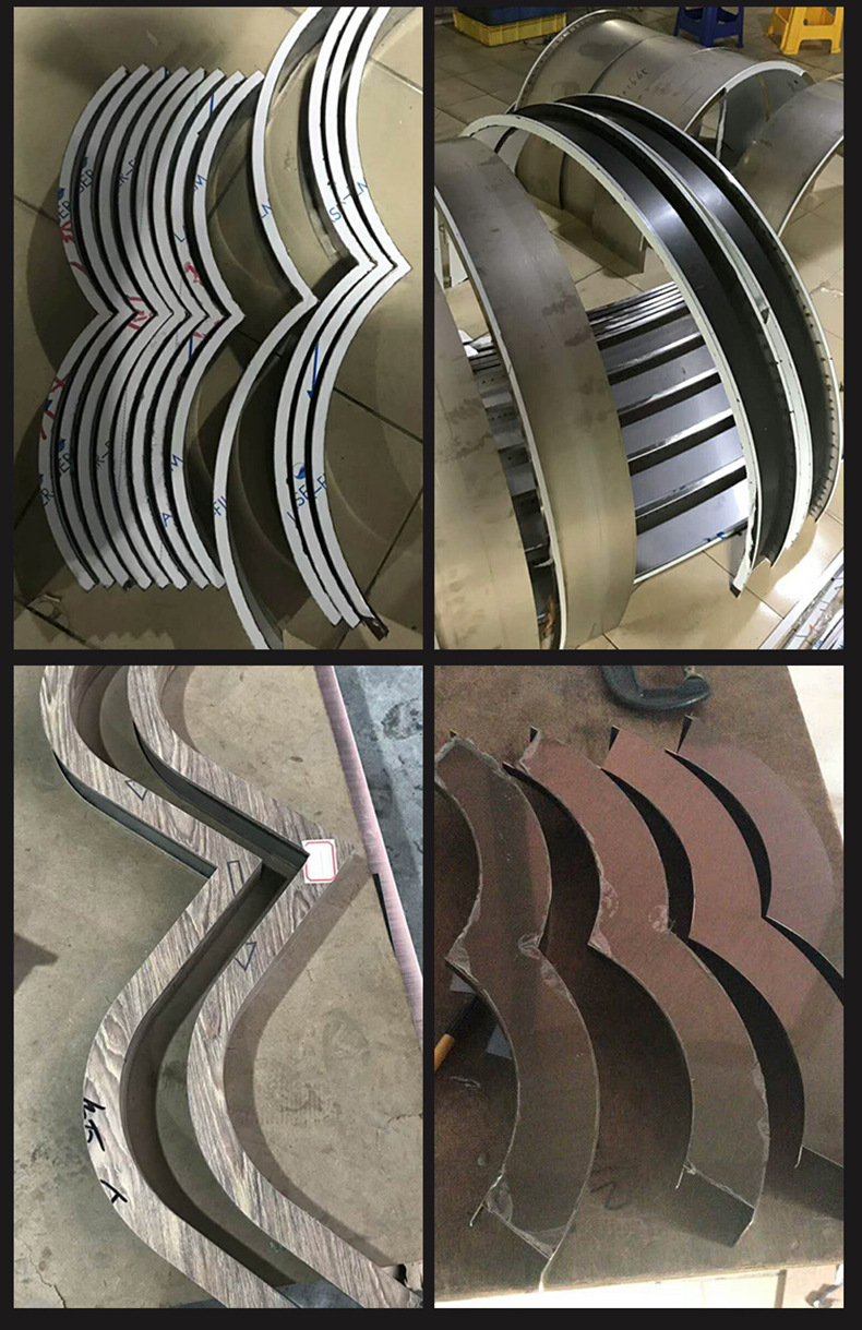 不锈钢圆弧u形槽装饰线条 黄钛金天花收边条吊顶弧形角背景墙扣条