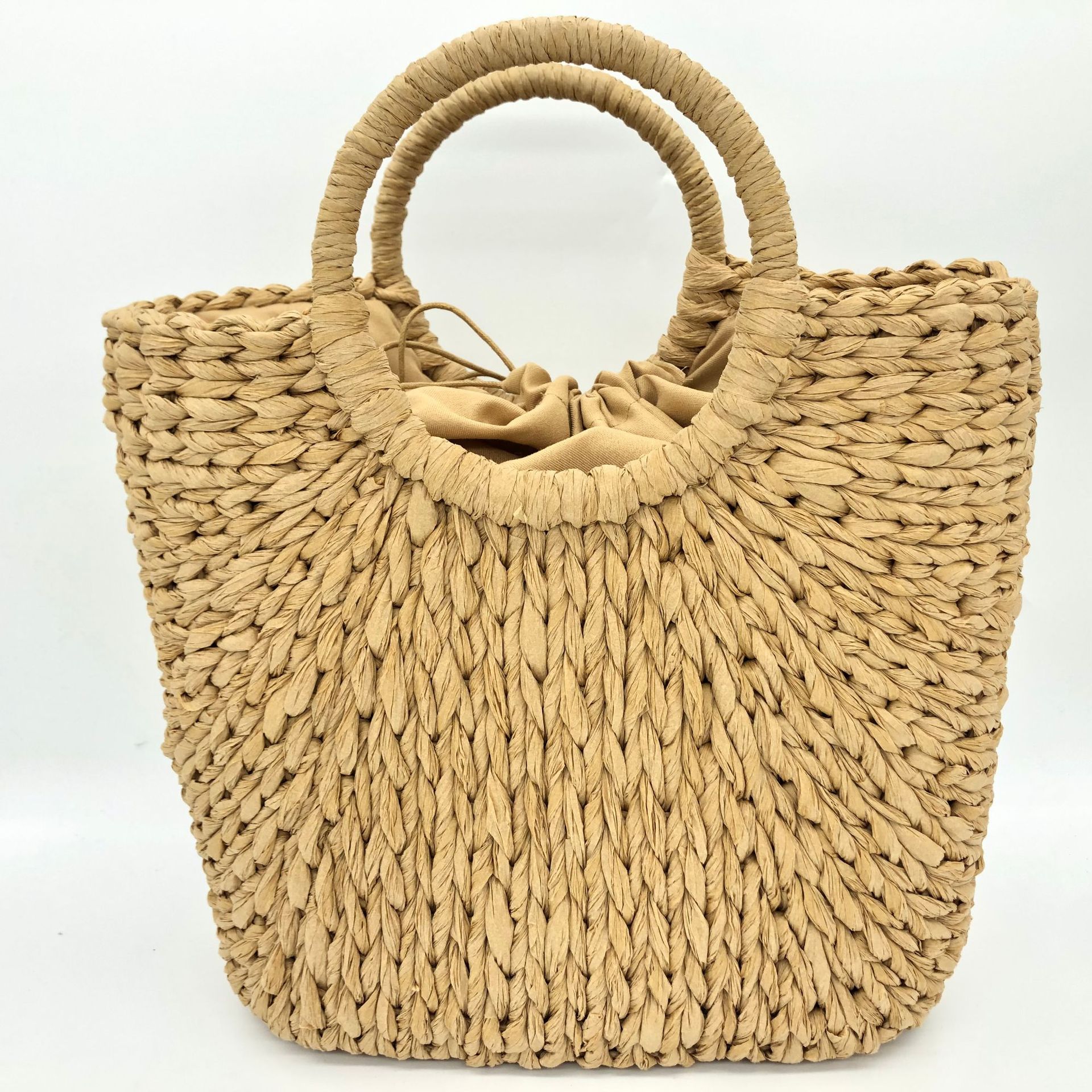 亚马逊手工草编包袋沙滩包primark编织包手提包平度出口工艺品