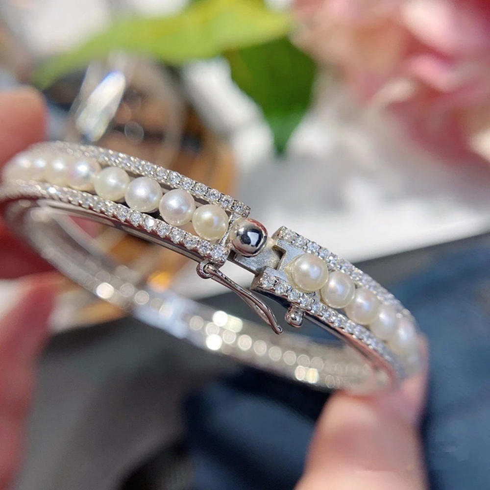 apm新品法式珍珠手镯淡水珍珠欧美ins风简约a家时尚手环