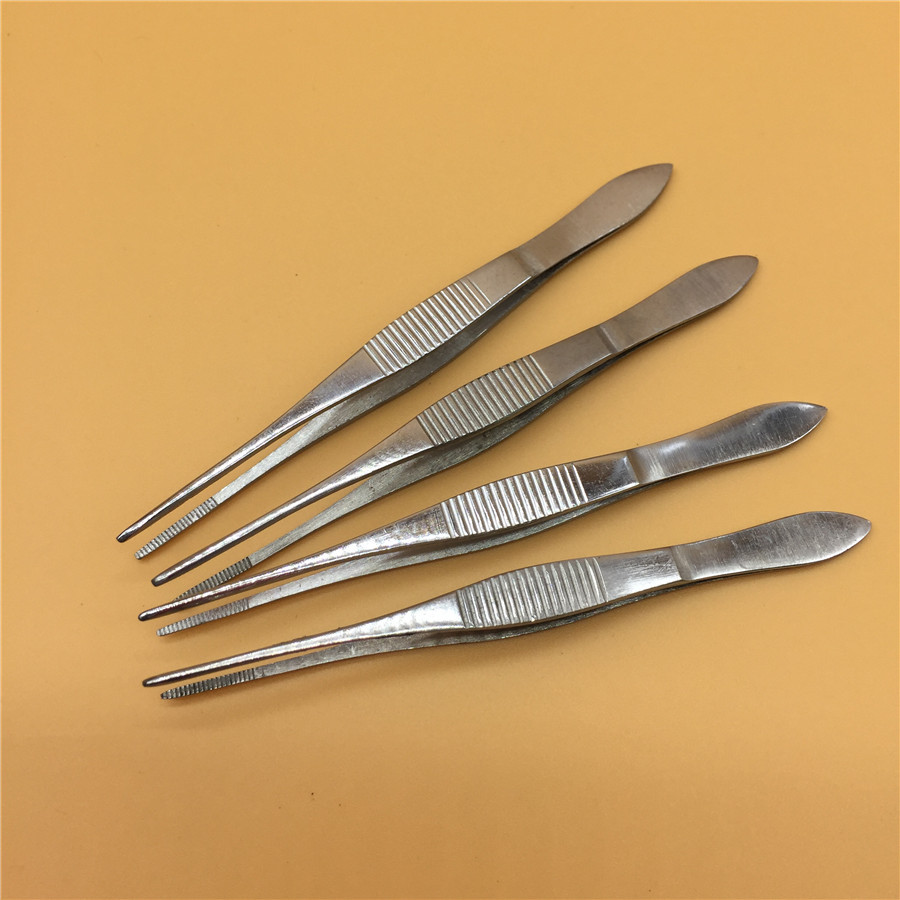 10cm眼科镊子 弹性好耐用 不锈钢镊子小镊子直镊带齿镊子