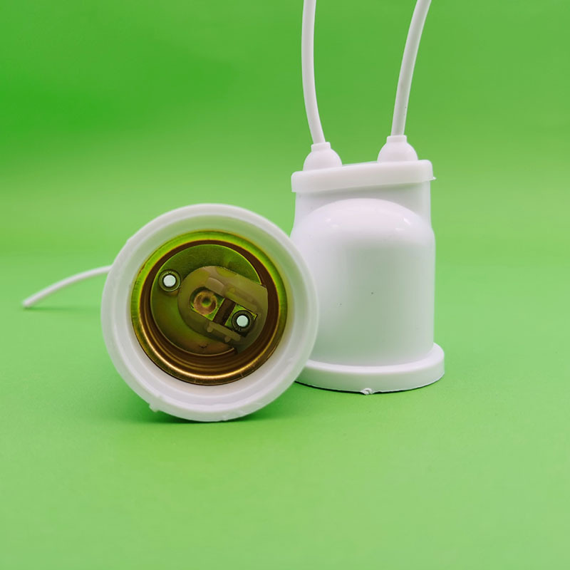 白色pvc防水螺口吊灯头e27悬吊式螺口灯头灯座 e27带线灯头厂家