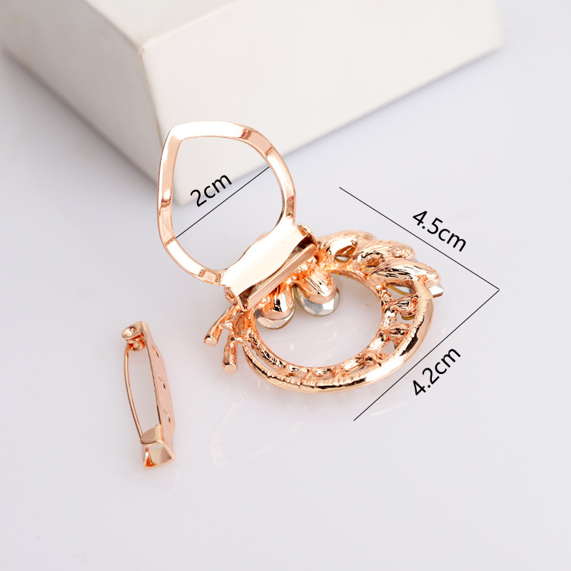 丝巾扣高档百搭围巾扣环两用女奢华配饰简约大胸针方巾打结卡扣夹