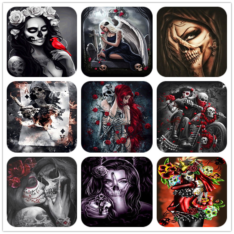 5d钻石画满钻骷髅情侣万圣新款跨境电商亚马逊组合热销爆款30-40