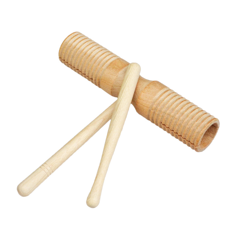 双响桶打击乐器高低音双响筒大号幼儿园学校早教具原木单响桶