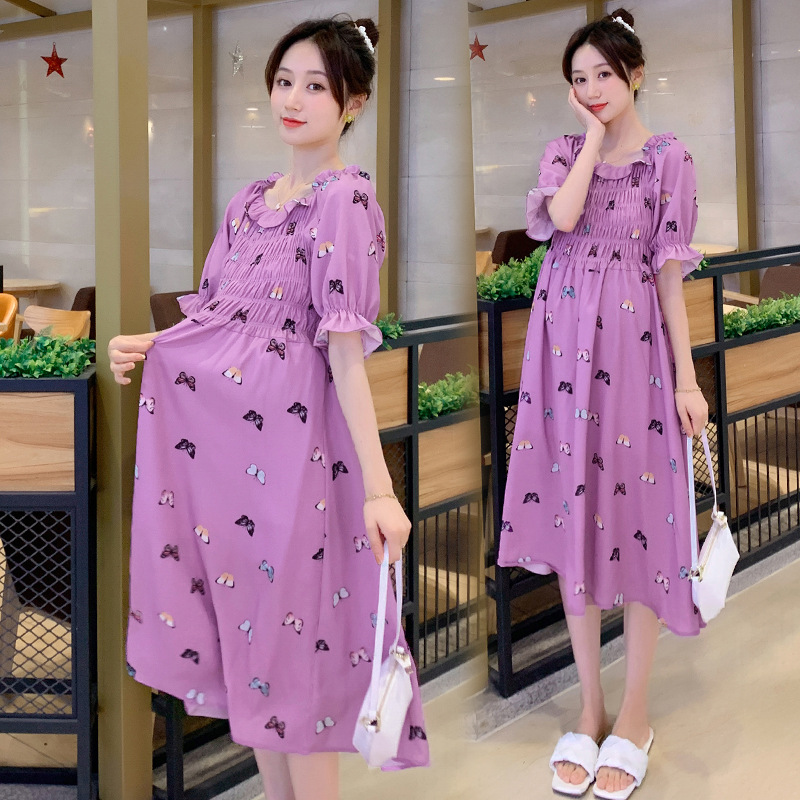 孕妇夏装连衣裙潮辣妈时尚款2020夏季网红洋气短袖孕妇装夏天裙子