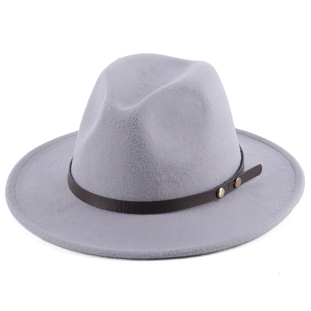 跨境新款软呢帽 女士帽子 外贸秋冬保暖帽 男爵士帽毛呢礼帽代发