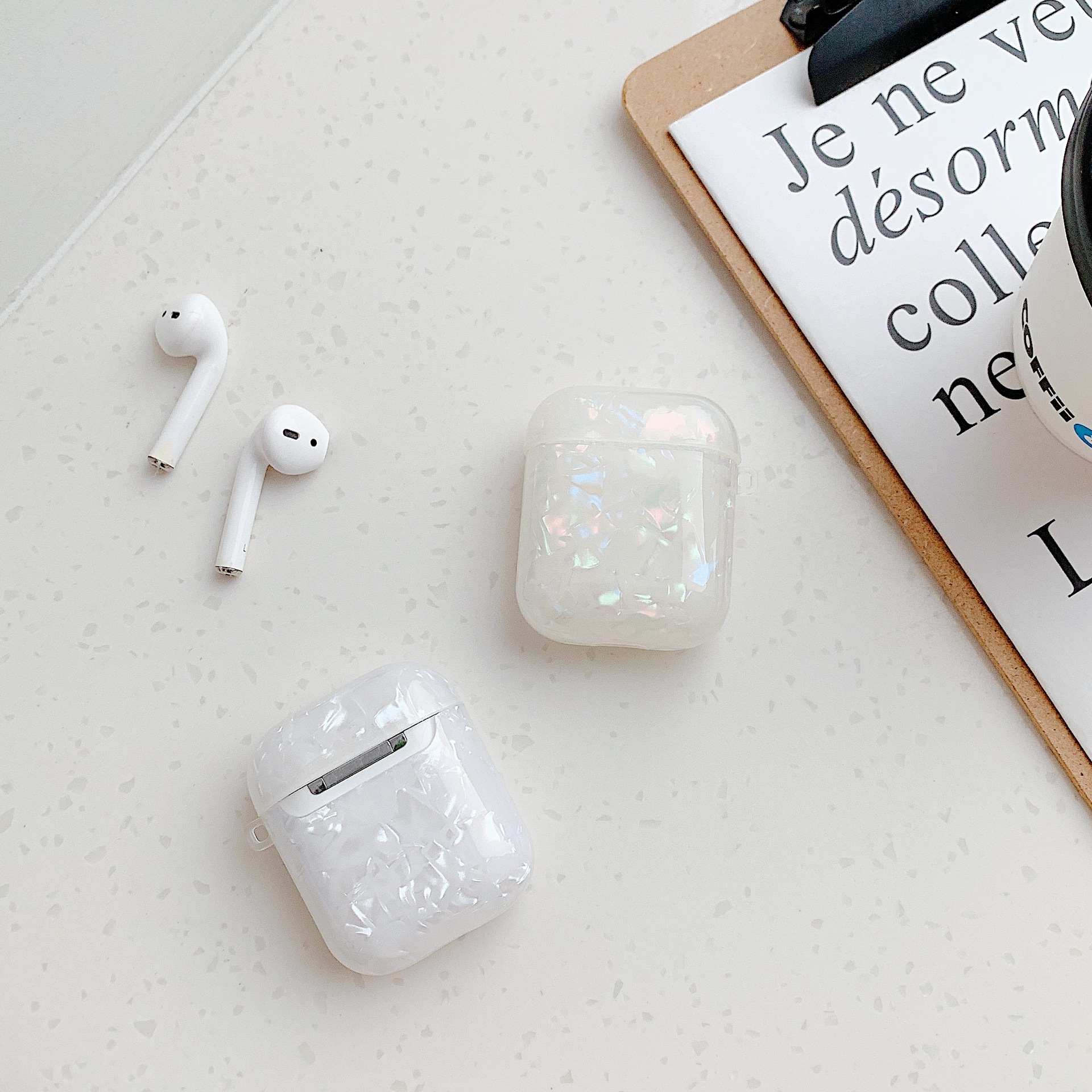 imd贝壳纹适用苹果蓝牙无线耳机1/2代保护套 airpods pro耳机壳
