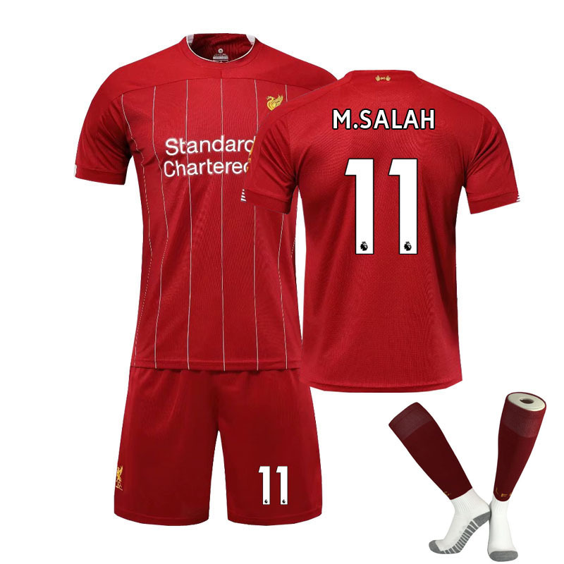 1920利物浦球衣套装11号萨拉赫足球服带袜子三件套球服厂大量现货