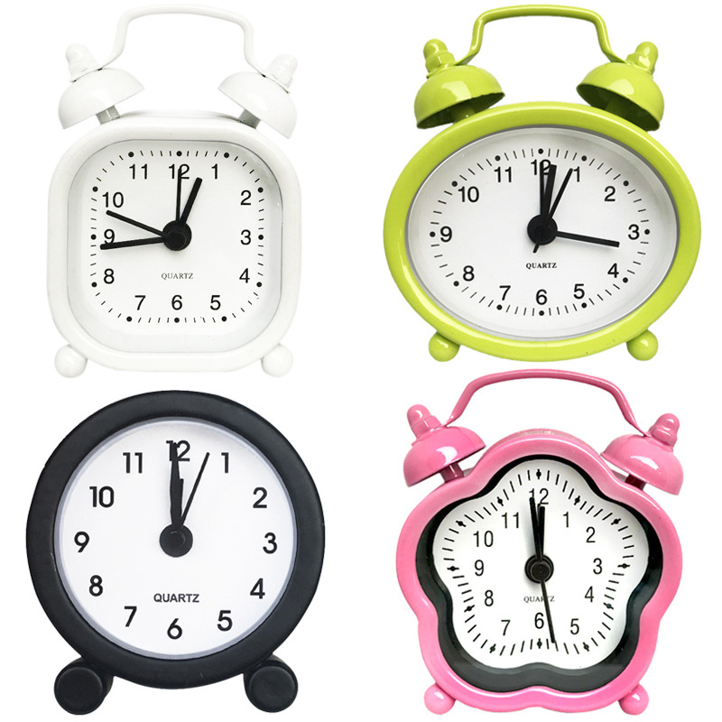 厂家批发 创意新奇特迷你金属小闹钟 学生礼品卡通小闹表 可定做