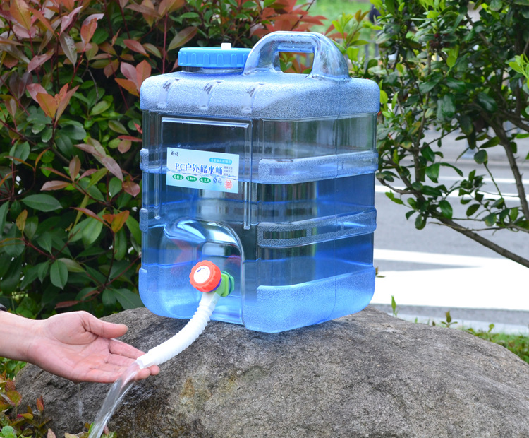 20升方形加厚户外pc纯净水桶车载带水龙头桶装水桶家用便携储水箱