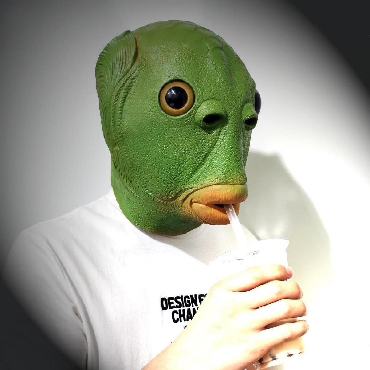 聚会装饰接亲帽子运动会人网乳胶装逼搞笑鱼头套恶搞网红