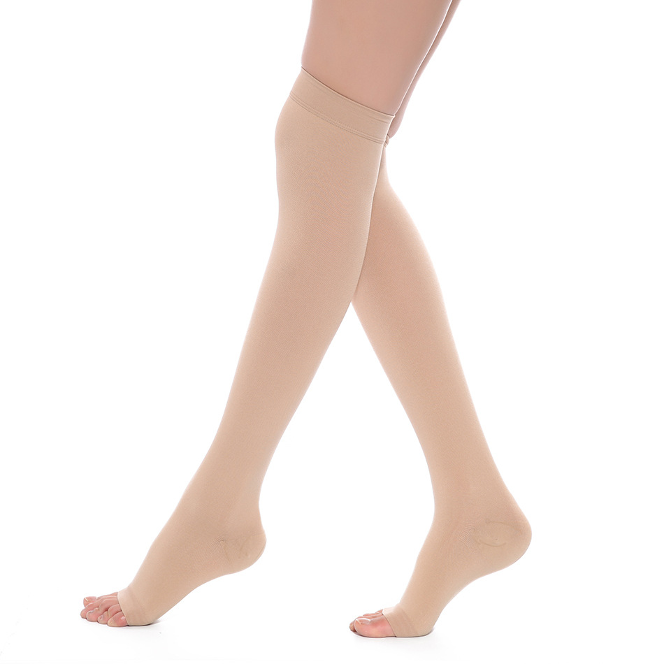 Medical Health Shaping Leg Shaping Stretch Socks Three-Level Pressure Mid-Calf Bag Open Toe Shank Protection Foot Sock for Nurse Men and Women