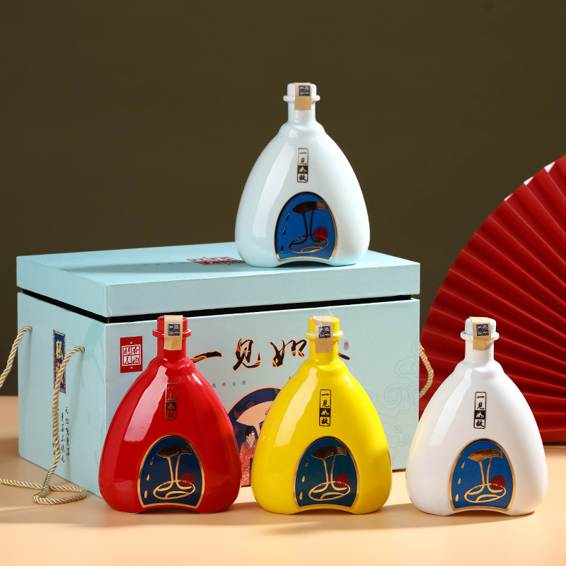 景德镇陶瓷酒瓶一见如故系列一斤陶瓷酒瓶1斤定制白酒空瓶子-阿里巴巴