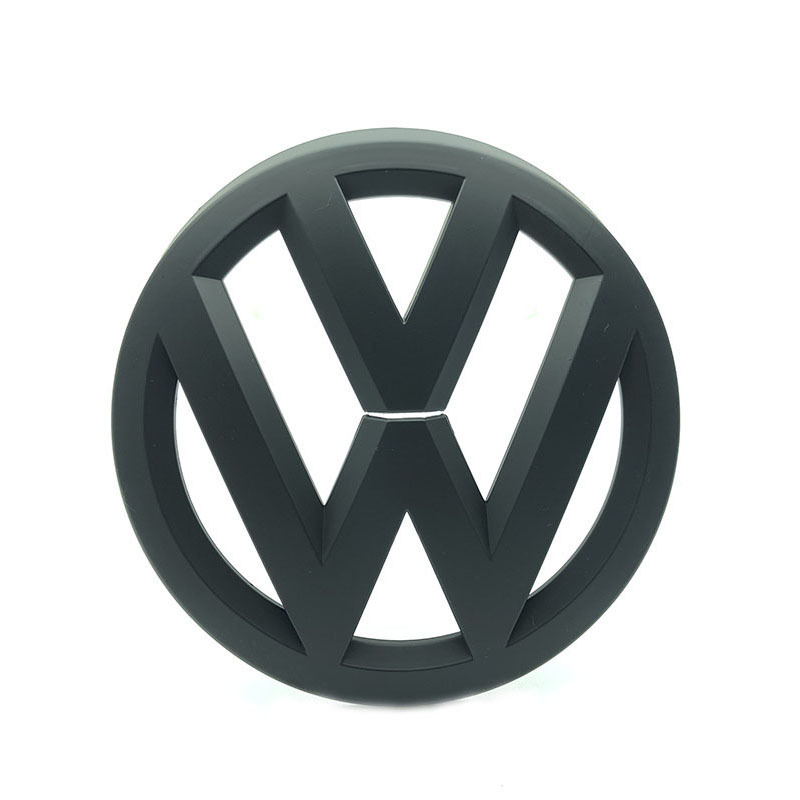 适用于大众16-18款途锐改装黑标车标盖装饰贴全黑中网标前标后标