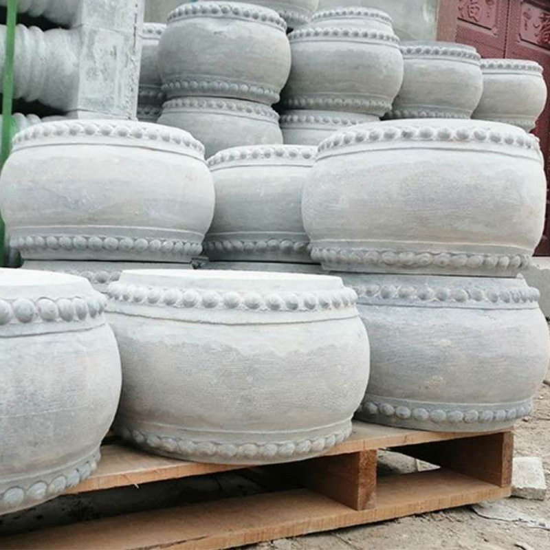 柱墩石青石空心柱础柱脚底座 仿古做旧石墩子 石雕古建雕花柱基石