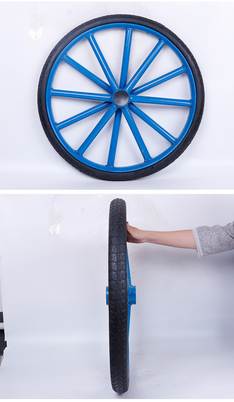 26寸直管免充气实心轮胎省力施工劳动车工矿轮人力车轮厂家