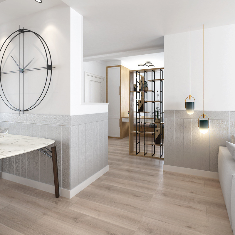 自粘墙纸欧式客厅墙裙3d立体墙贴楼梯墙围防撞软包贴纸护墙板批发