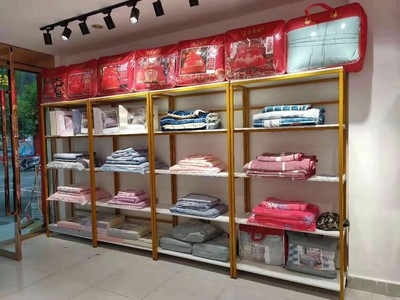 家纺店床上用品货架展示架四件套置物架被芯被子枕头布料展架批发