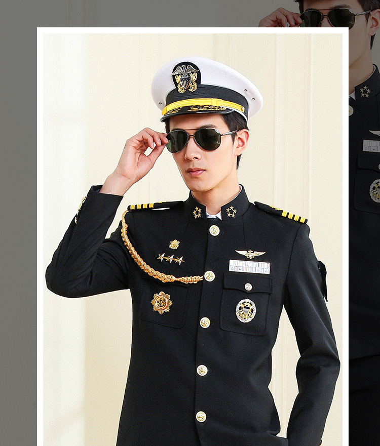 船长海员海军制服水手轮机长游轮黑色西装春秋外套酒吧演出工作服