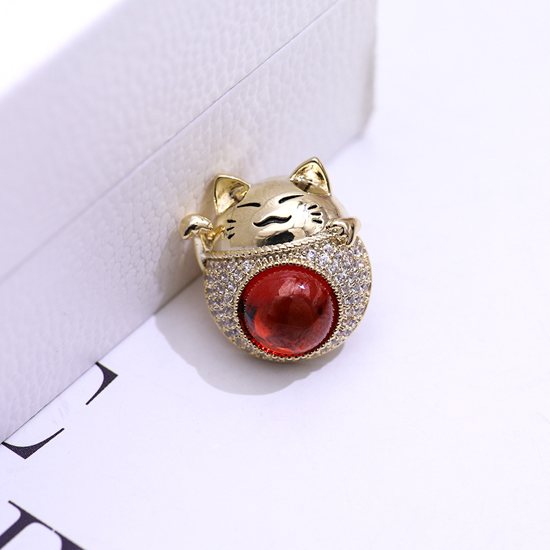 高档防走光气质西装胸花别针小蜜蜂招财猫生肖牛胸针固定衣服配饰