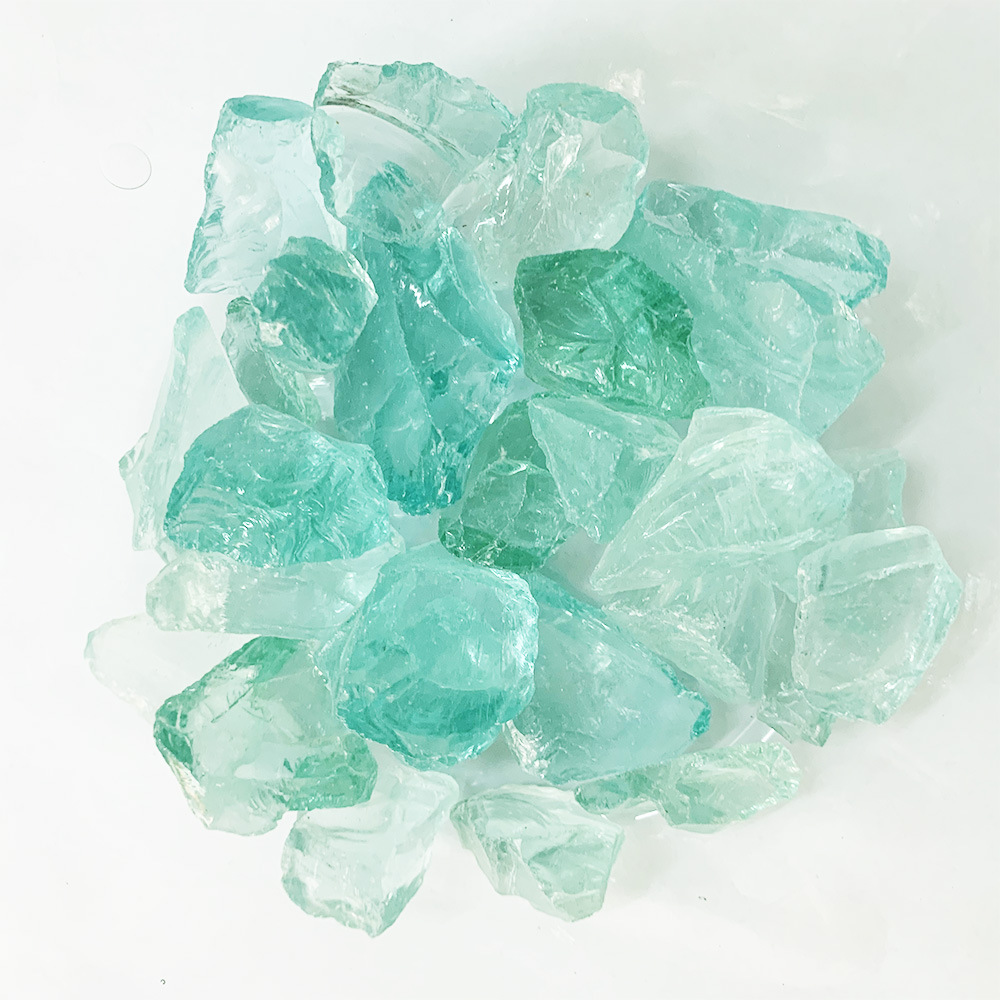 新款海玻璃 原料彩色玻璃块 景观装饰水磨石用玻璃 亚马逊货源