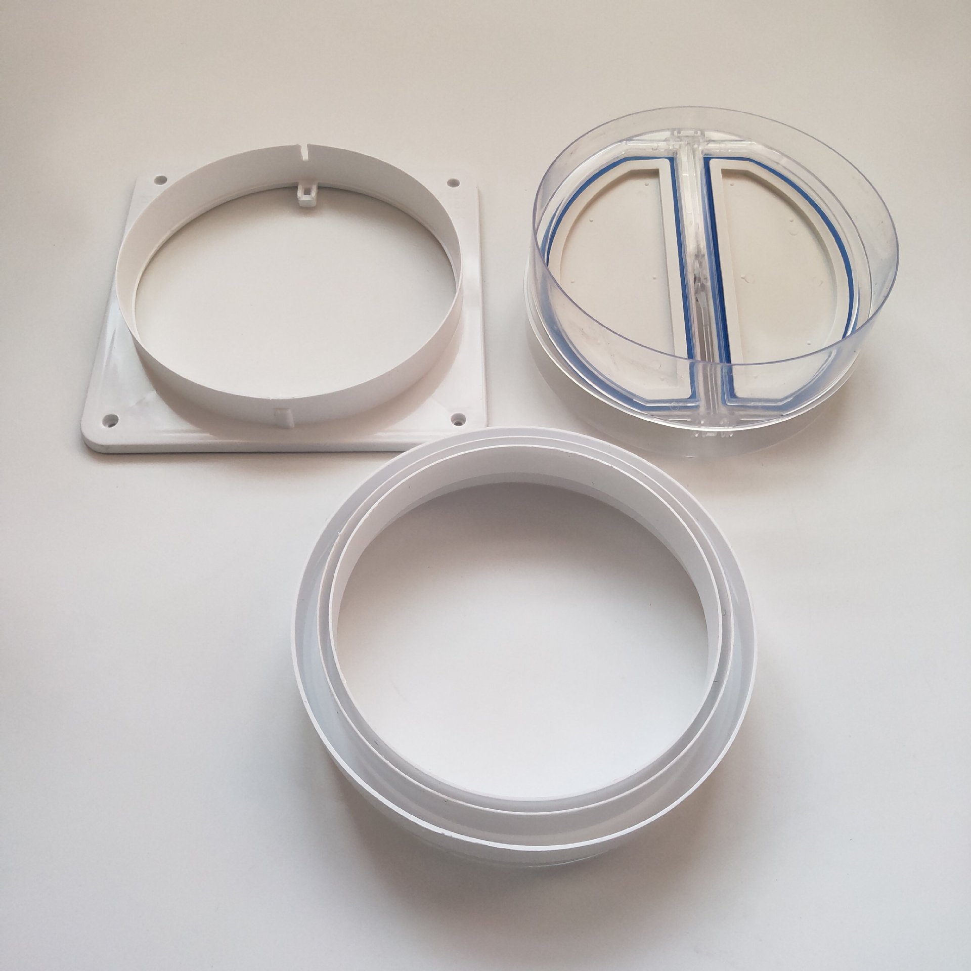 油烟机止回阀 透明双开止逆阀 卫生间厨房公共烟道通用 排风口