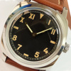 47 millimeter man watch Manual Movement military luxury silvery polishing 316L watch case genuine leather Watch strap