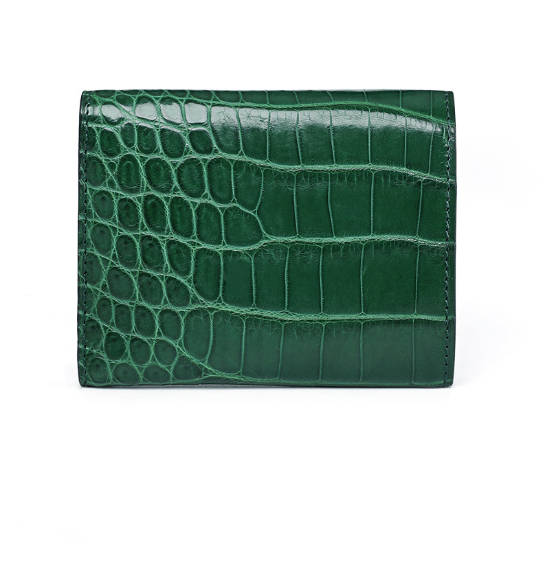 女士钱包鳄鱼皮钱包女短款时尚迷你折叠零钱夹皮包真皮多卡位钱包