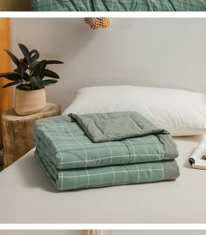 日式民宿空调被 纯棉色织格子薄被 无印裸睡夏被水洗棉夏被代发