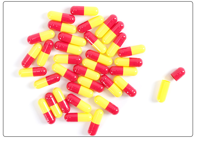 【明胶空心胶囊】定制红黄色1#胶囊 胃溶装粉空心胶囊易吞胶囊壳