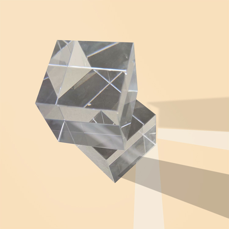 厂家定制水晶四方体光学实验三棱镜光立方六面亮 分光彩虹透镜