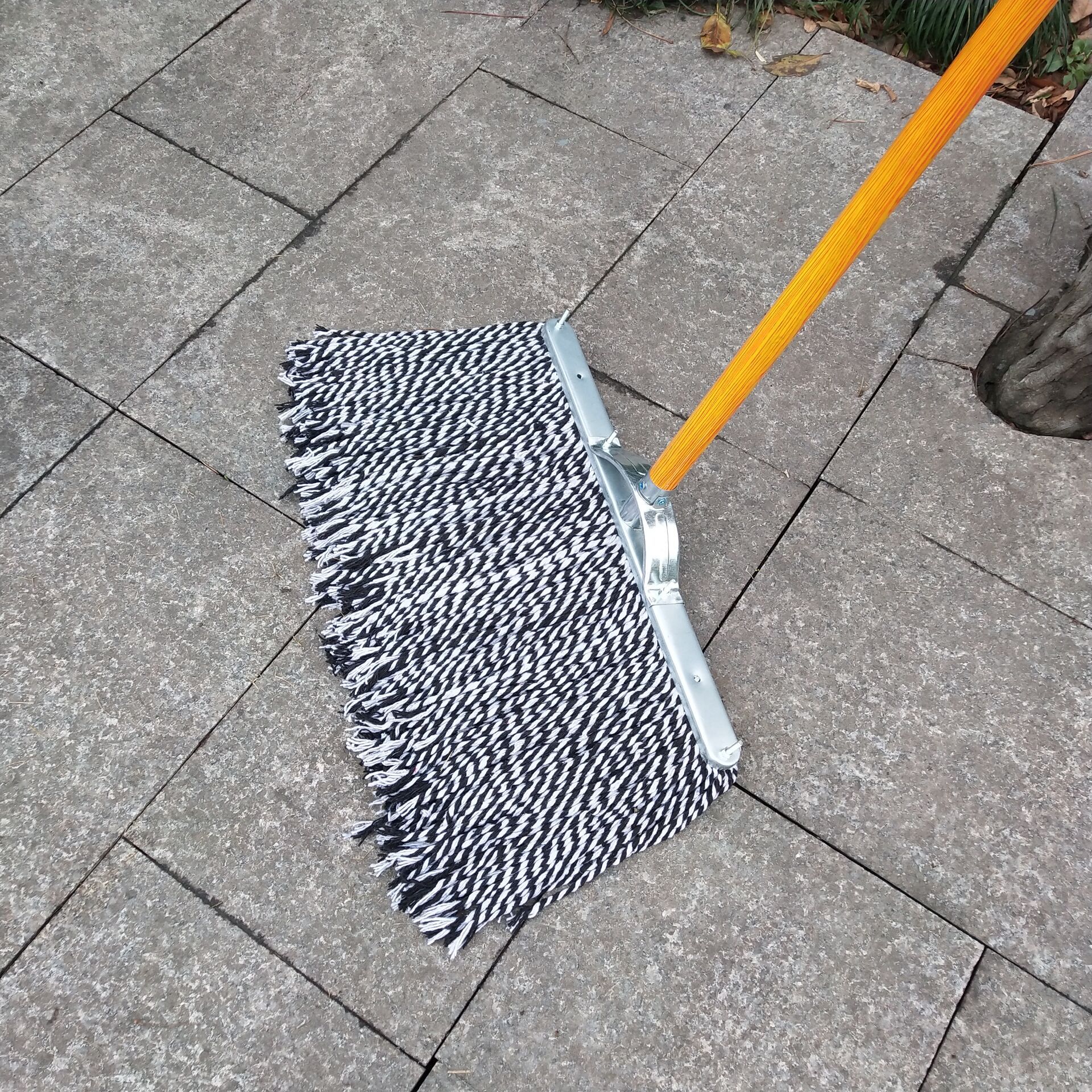 实木杆全棉拖把老式棉线尘推宽头吸水木柄排拖,木头加大宽头棉纱