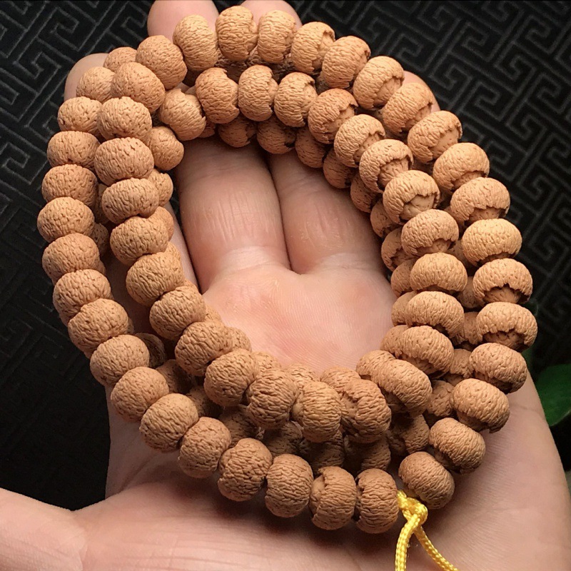 野生莲花菩提子手串满齿满包莲花菩提苹果园108颗佛珠手链10mm