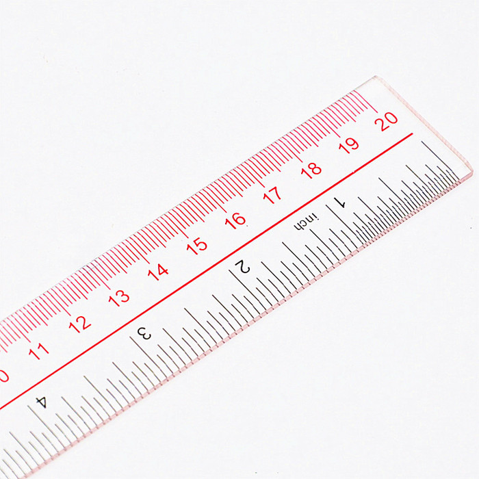 小天使有机玻璃直尺 20 30 40cm透明尺子塑料直尺测量工具绘图尺