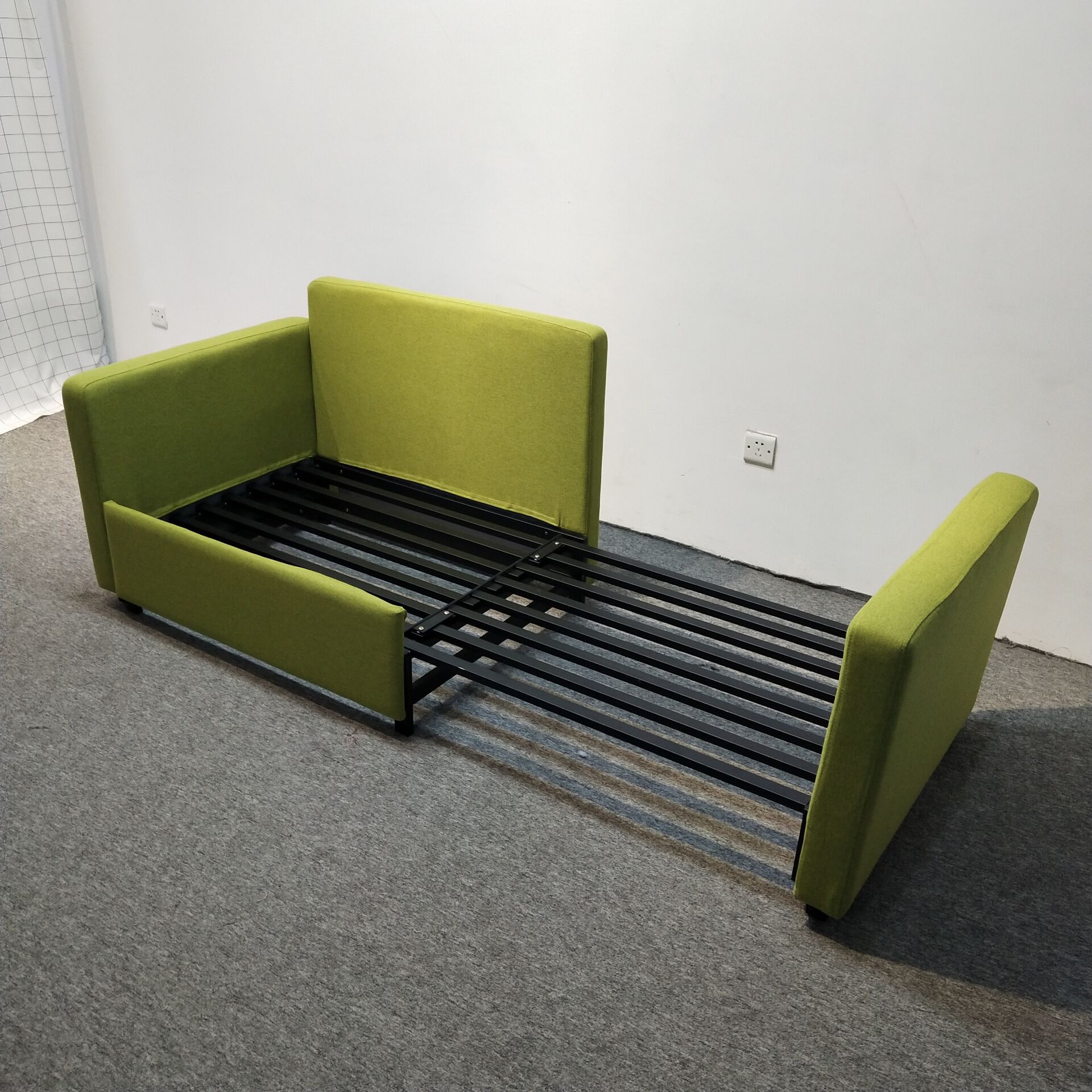 单人位两用沙发床金属框架铁艺书房办公酒店公寓折叠多功能沙发床