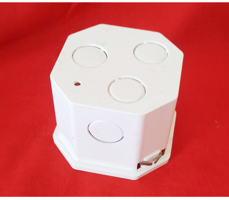 pvc86型八角盒 灯头盒预埋开关插座通用底盒 双调铁耳暗盒 布线盒