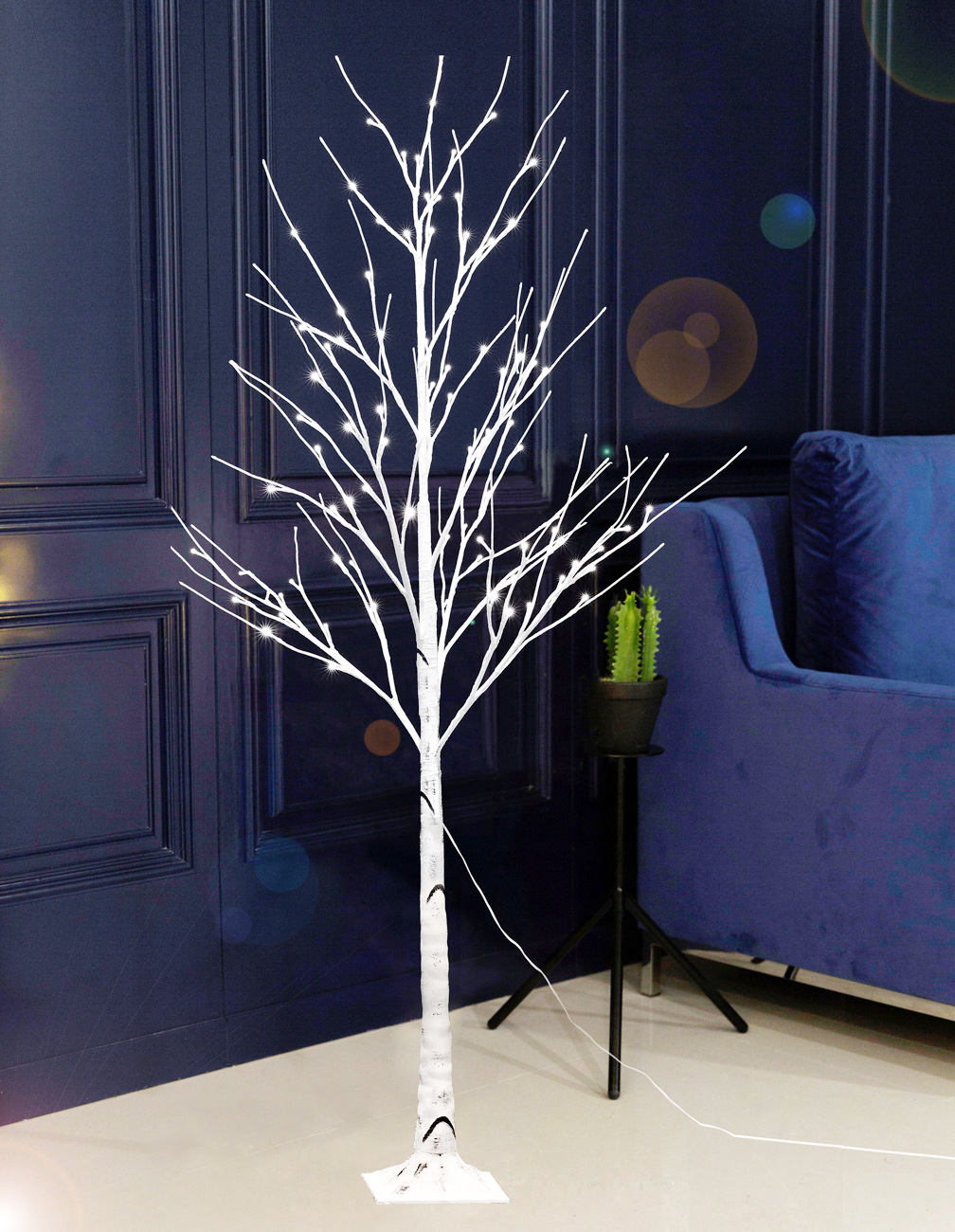 伯利发亚马逊爆款树灯96头白光人造白桦树灯装饰树灯