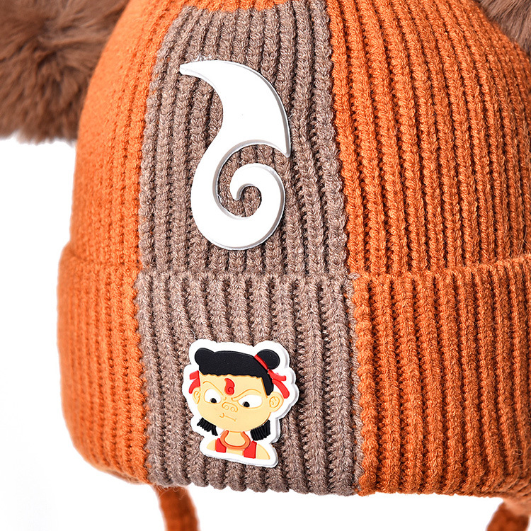 Autumn and Winter New Children's Knitted Hat Boys and Girls Earmuffs Hat Thickened Warm Hat Outdoor Hat Customization
