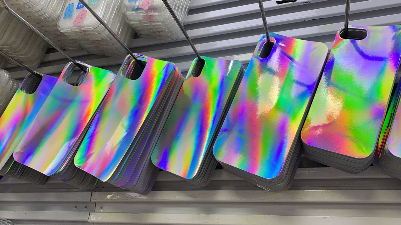 适用苹果12 oppo vivo华为ins镭射纸颜色搭配手机壳内衬卡片订制